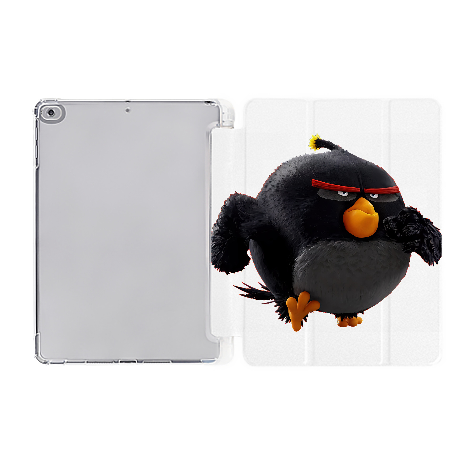 （画像用） Angry Birds アングリーバード IPad ケース ペン収納付き 三つ折りスタンド PUレザー×シリコン 対応機種9.5/10.5/10.9インチ